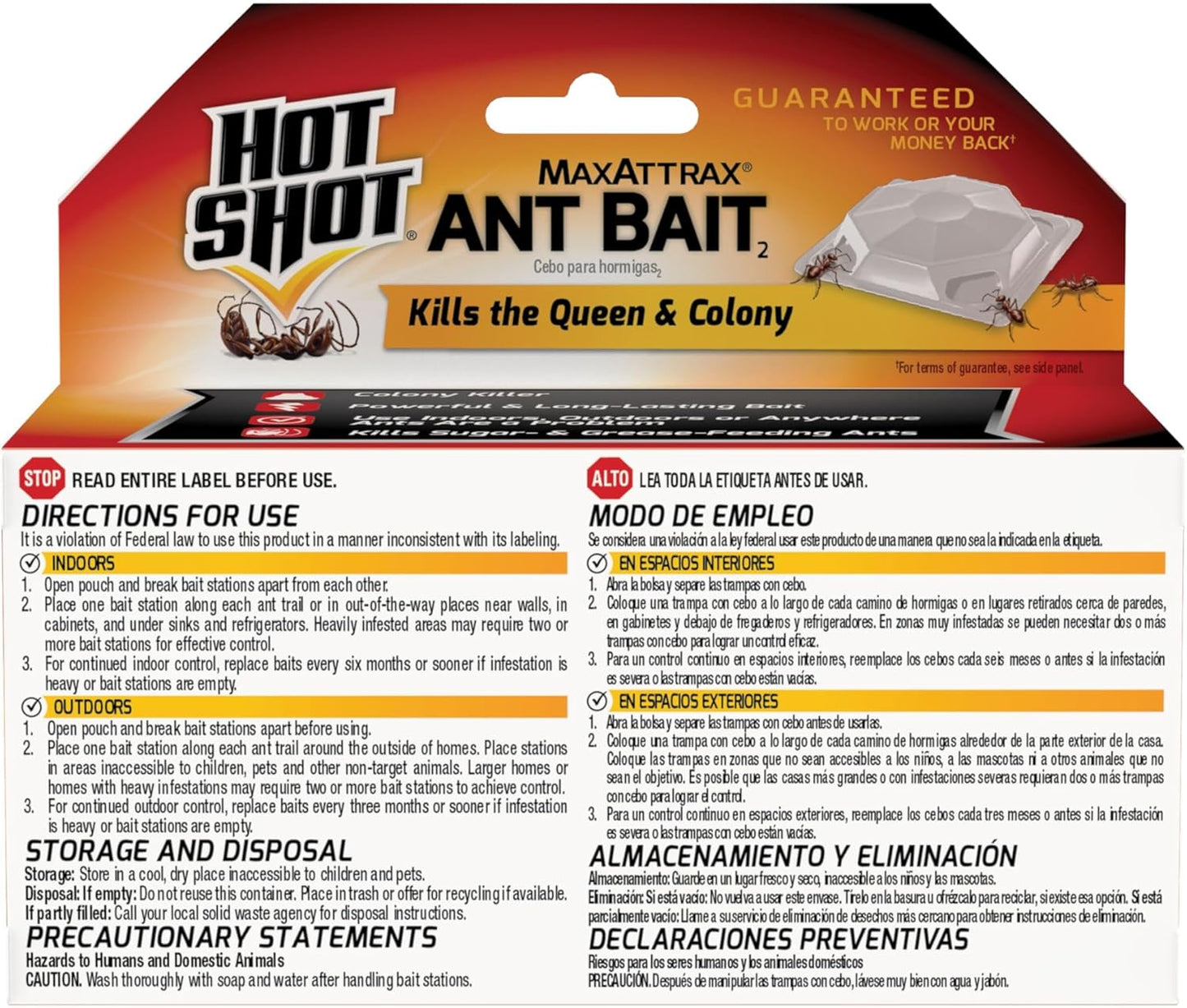 MaxAttrax Ant Bait by Hot Shot - Child-Resistant Stations | 8 Count for Effective Ant Control