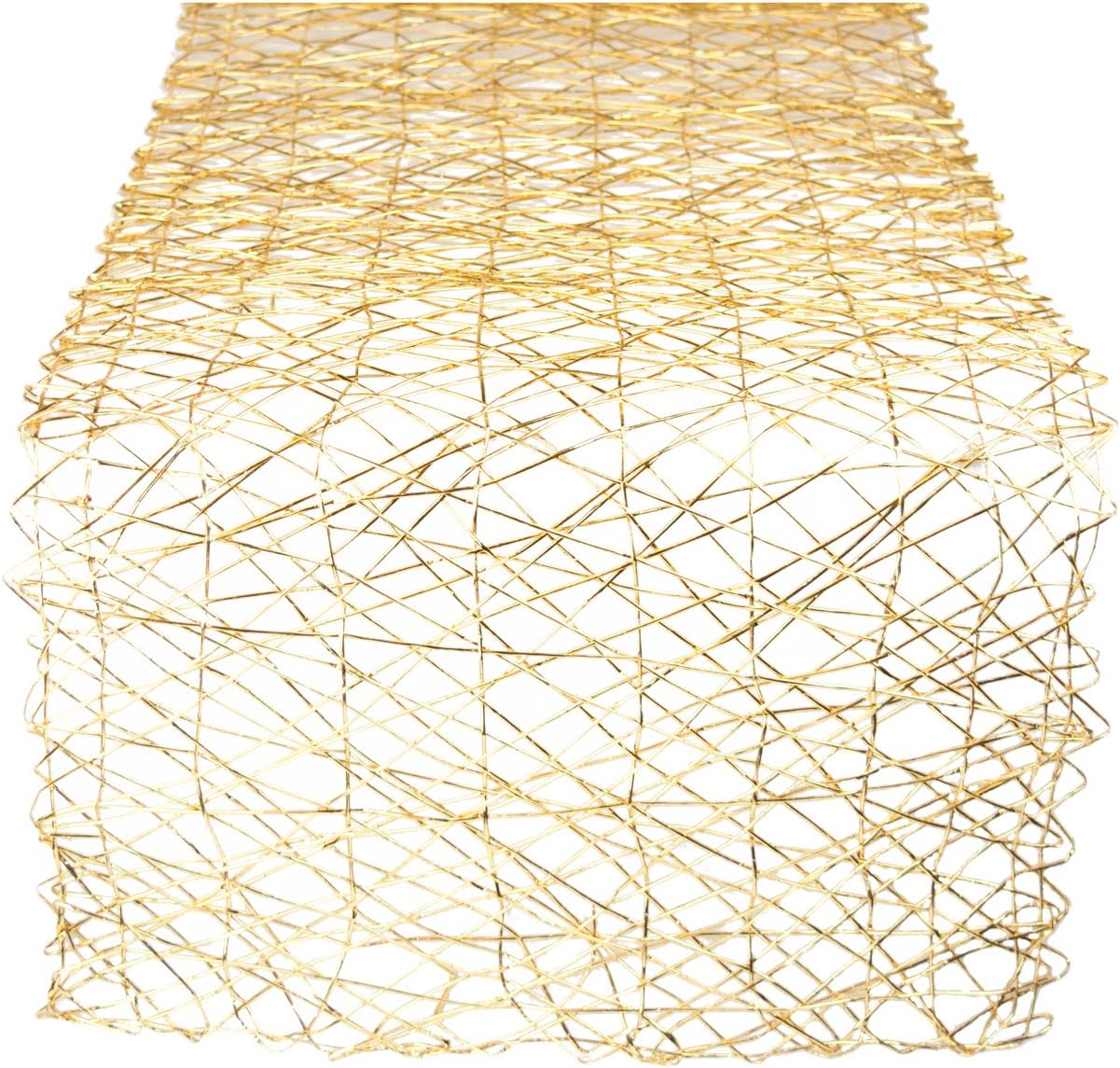Gold Woven Paper Table Runner - 14x72 for Holiday & Event Décor | DII