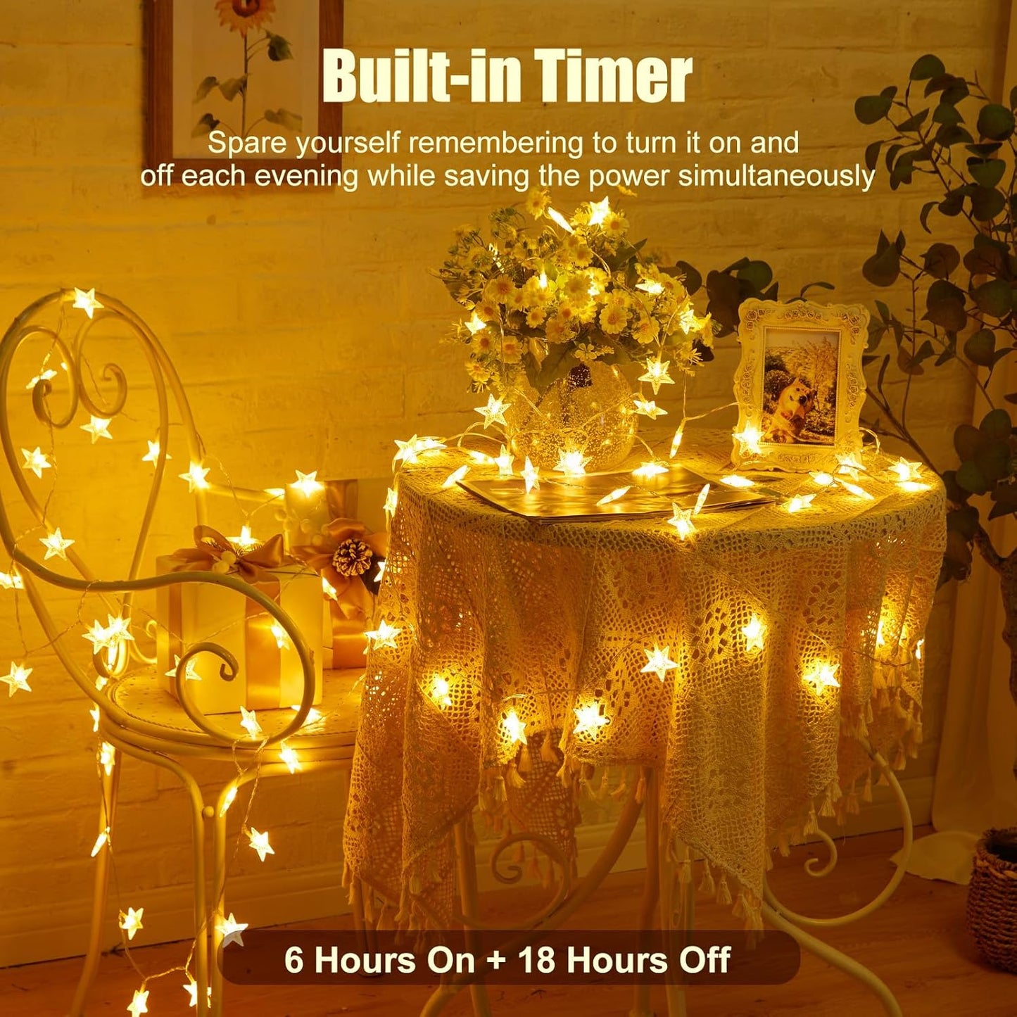 200 LED Fairy Lights with Remote & Timer - 16.4Ft Silver Wire Twinkle Lights for Indoor Christmas, Wedding & Party Decor