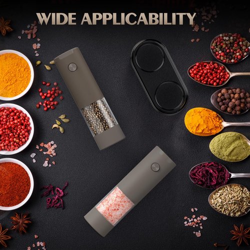 Electric Salt and Pepper Grinder Set Automatic Adjustable Coarseness Pepper Grinder Shakers Set Kitchen Products White Elephant Gift Anniversary Christmas Ideas Gifts for Men
