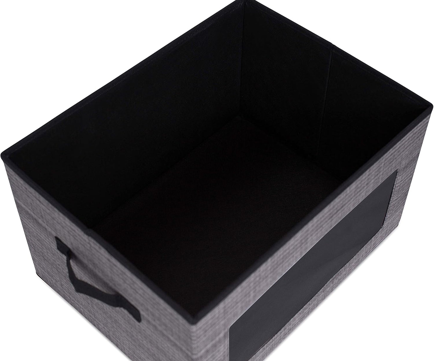 Durable Grey Storage Box with Window - Versatile Organizer Bin for Clothes & Toys