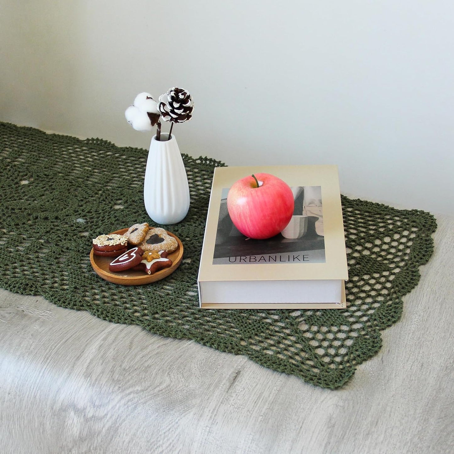 Handmade Crochet Lace Table Runner 15x51 Inch - Elegant White Décor
