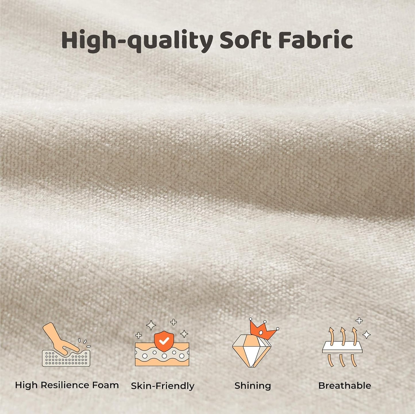 RECCI AirFrame Queen Bed Frame - Cloud Upholstered Platform with Headboard, 5-Inch Foam Cushioned, Easy Assembly | Beige Chenille