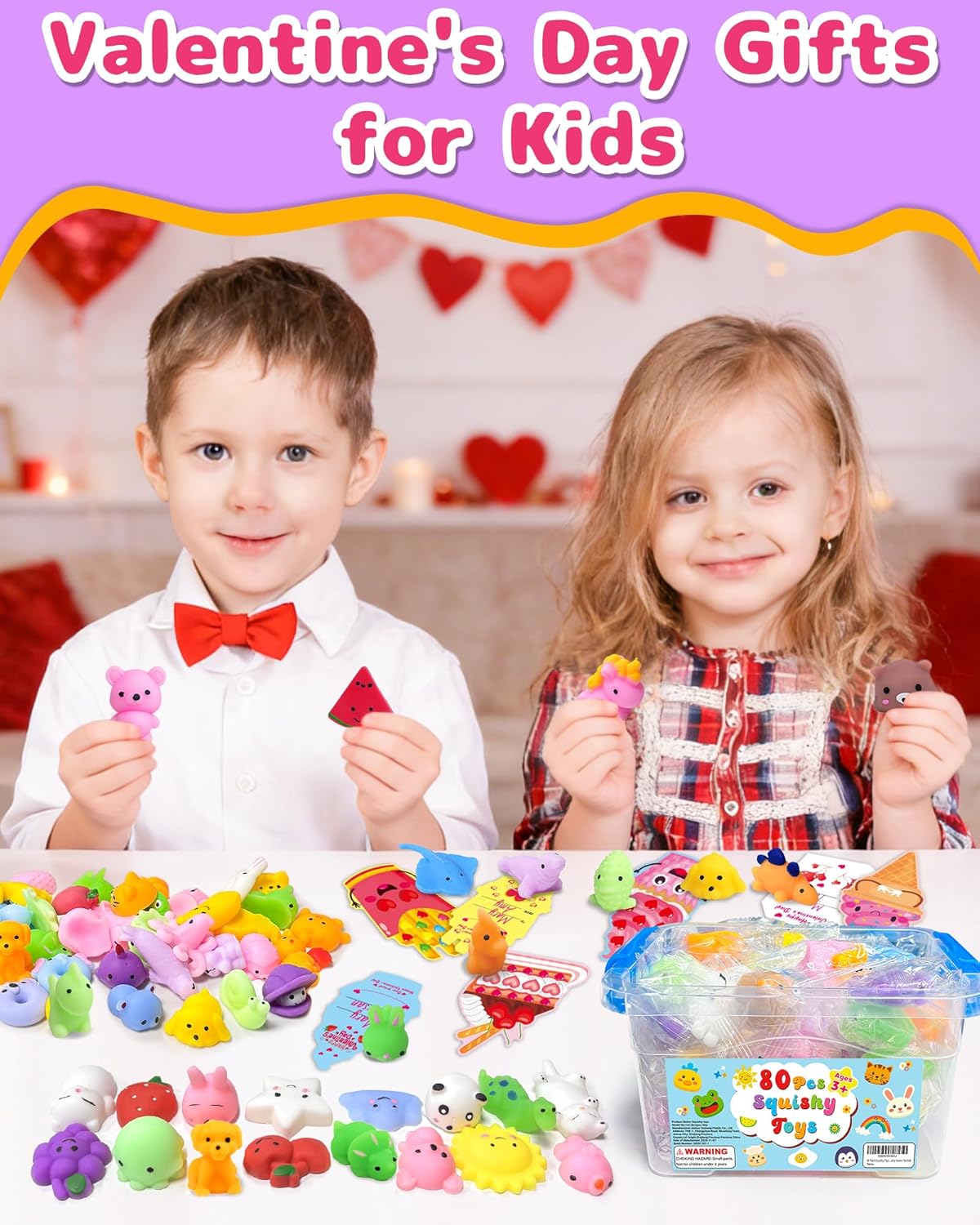 Skiennix 80 Pack Squishy Toys - Kawaii Party Favors for Kids | Mini Birthday Gifts & Classroom Prizes