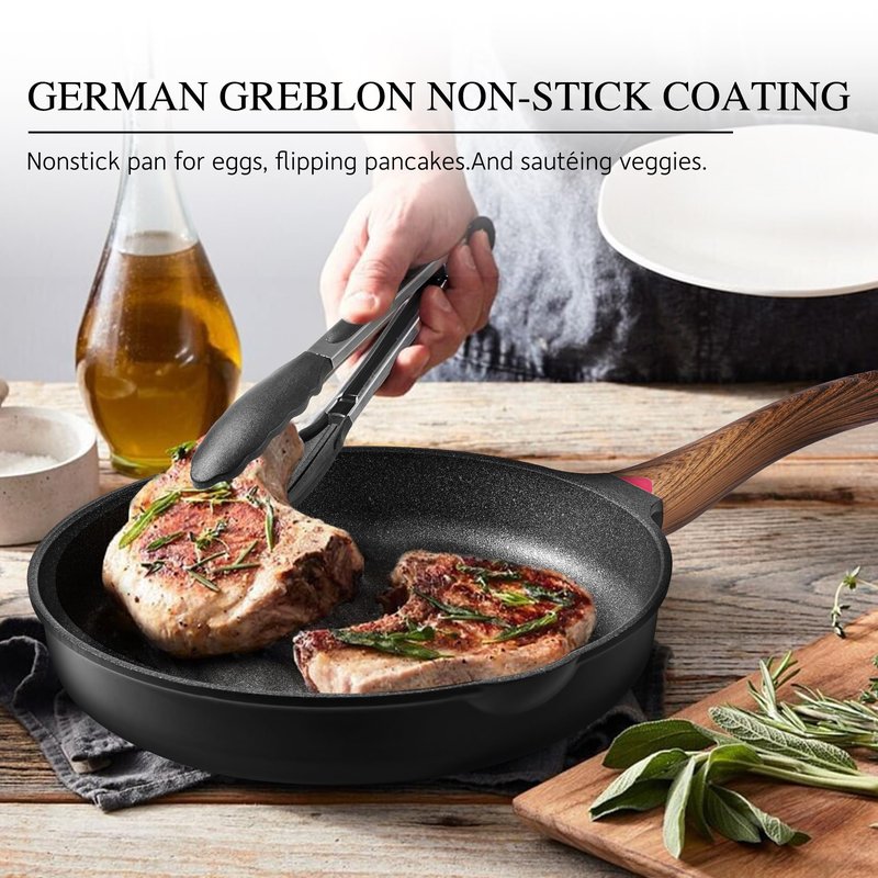 Vinchef Pots and Pans Set Non Stick, 12pcs Induction Cookware Set, Non Stick Frying Pans with Lid, Non Toxic Kitchen Cookware Sets, Pan Sets for Cooking, PFAS and PFOA Free