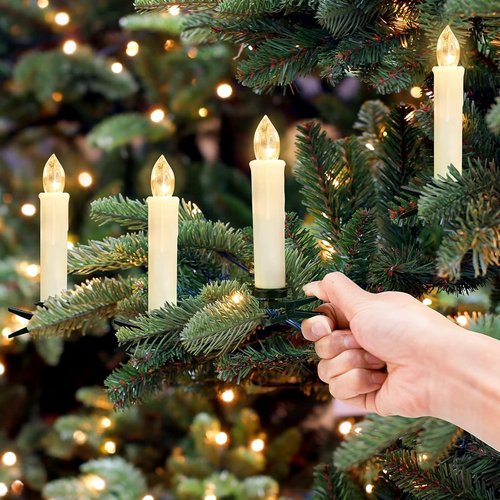 Daord Flameless LED Taper Candles - 30 PCS Battery Operated with Remote Timer | Ivory for Holiday Decor