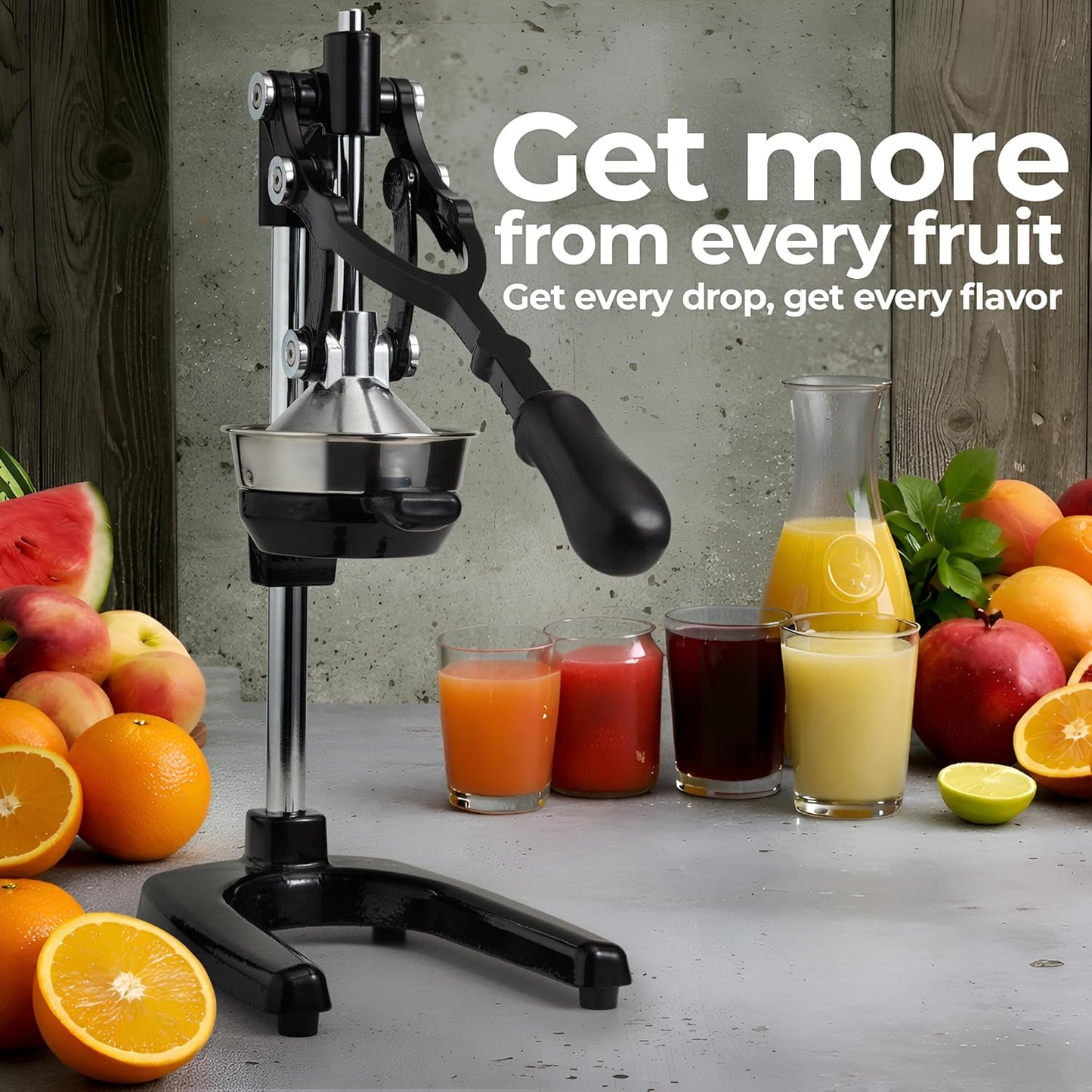 Zulay Kitchen Extra Tall Citrus Press - Manual Juicer for Orange Juice, Fits Tumblers & Tall Glasses