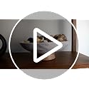 Marble Decorative Bowl with Acacia Wood Pedestal - 11 Inch Centerpiece