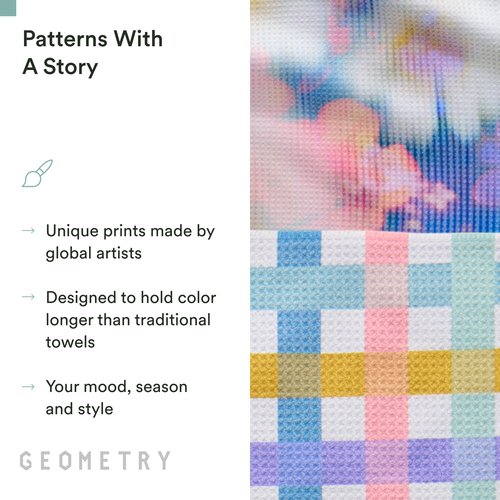 GEOMETRY Spring Kitchen Towels - Quick Dry Microfiber Cloth Spring & Summer Dish Towels for Kitchen Drying - Premium Quick Dry Towel - Soft Flora, 18" x 30" - 2-Pack