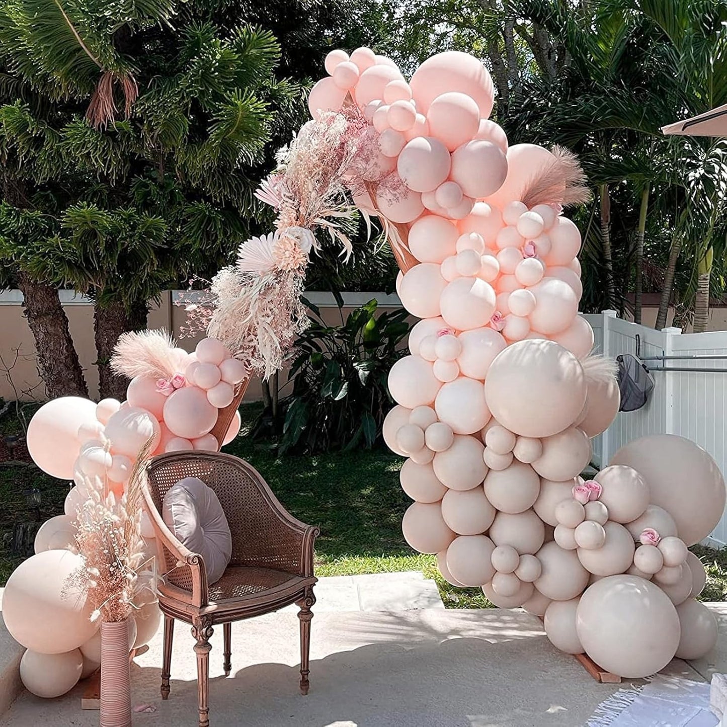PartyWoo Beige Balloon Arch Kit - 120pcs in Various Sizes for Weddings, Graduations, & Baby Showers