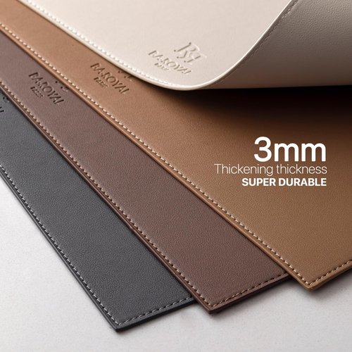 Baroyal Faux Leather Placemats Set of 6 Vinyl Washable Wipeable Table Mats for Kitchen Dining Table Heat Resistant Waterproof Modern Indoor/Outdoor Placemats Non-Slip Easy Clean Place Mats-Cream White