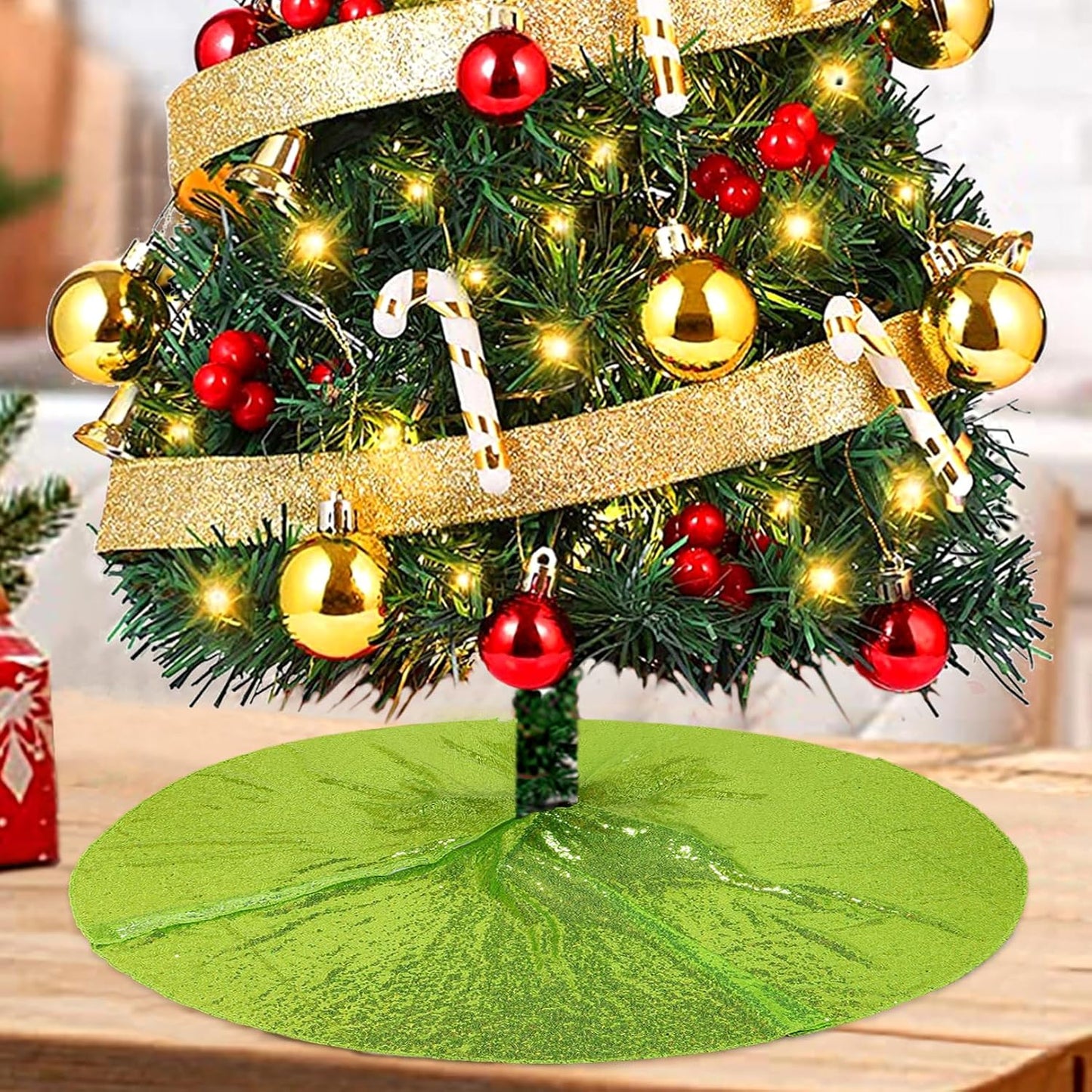 48-Inch Silver Sequin Christmas Tree Skirt - Reusable Holiday Decor for Festive Parties