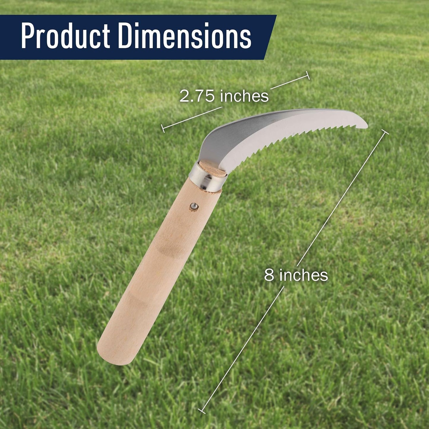 Kings County Tools Japanese Hand Saw - 8” Root Cutter with Serrated Stainless Steel Blade for Gardening