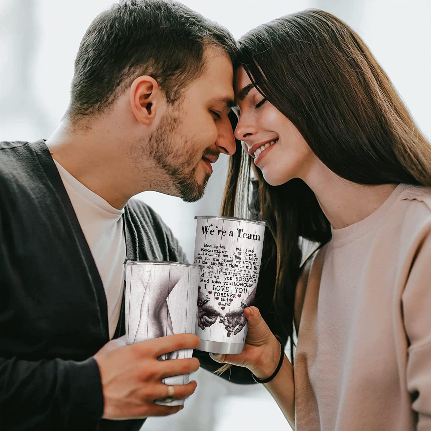 Gifts for Her, Him, Boyfriend, Girlfriend, Wife, Husband - Romantic I Love You Gifts Her, Him - Gifts for Birthday, Christmas, Wedding, Valentine's Day - We're A Team, 20Oz Tumbler