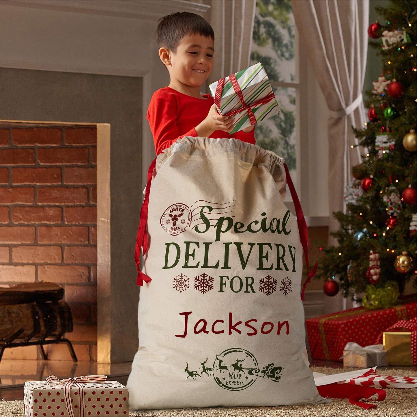 Extra Large Burlap Santa Sacks for Christmas Gifts - 19.7" x 26.8" Drawstring Holiday Bags for Kids & Decorations