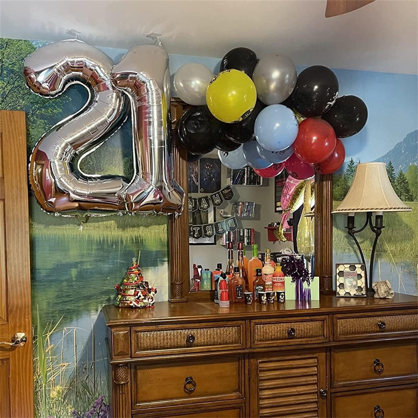 Silver Number Balloons, 40 inch Large Number 2 Foil Helium Balloons for Girls Women, Self Inflating Number Balloons 0-9 for Men Boys 2nd 12th 30th Birthday Anniversary Party Celebration Decoration