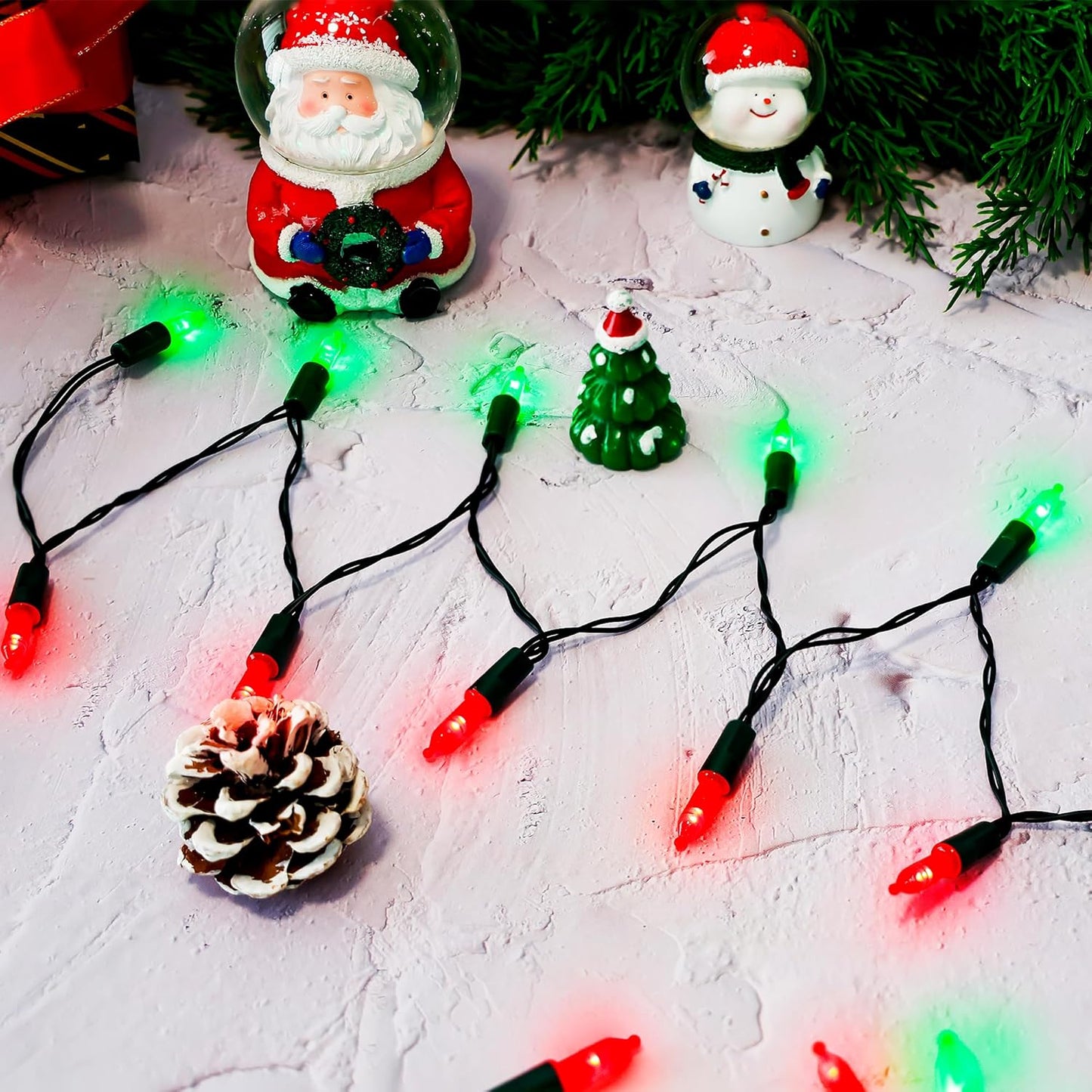 100 LED Battery-Powered Christmas String Lights - 36ft Fairy Lights with Timer for Garden & Home Decor - Warm White, 2-Pack
