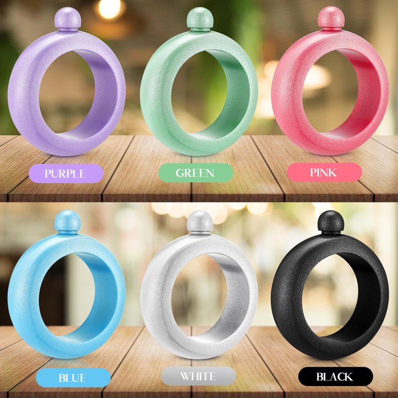 Dandat 6 Set Bracelet Bangle for Women 3.5 oz Stainless Steel Bangle Bottle for Wedding, Bridesmaid, Birthday, Bridal Shower, Party, Bachelorette (Elegant Colors)