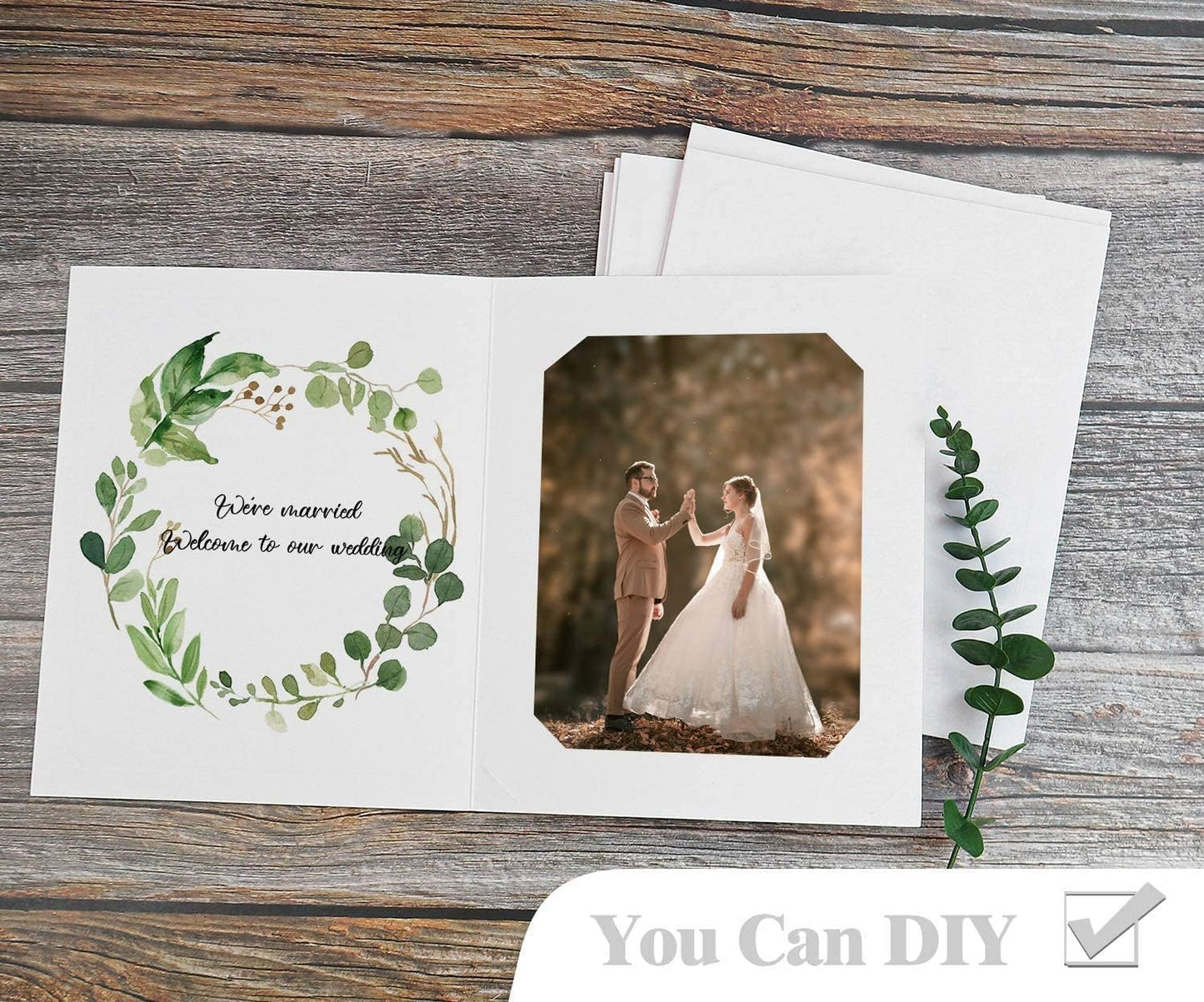 Golden State Art, Pack of 100, 6x8 or 8x10 Photo Folders, Cardboard Picture Frame, Paper Frame Cards, Greetings/Invitation Special Events: Graduation, Christmas, Wedding(Ivory)
