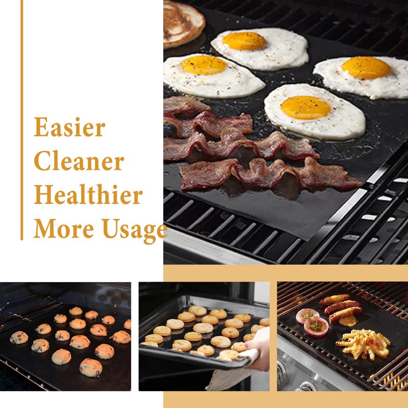 Oven Liners for Bottom of Oven, 2 Pack Large Thick Heavy Duty 100% Non-stick Reusable Teflon Oven Mat, 17”x25” Baking Mat for Electric, Gas, Toaster Ovens, Grills,Kitchen Friendly Cooking Accessory