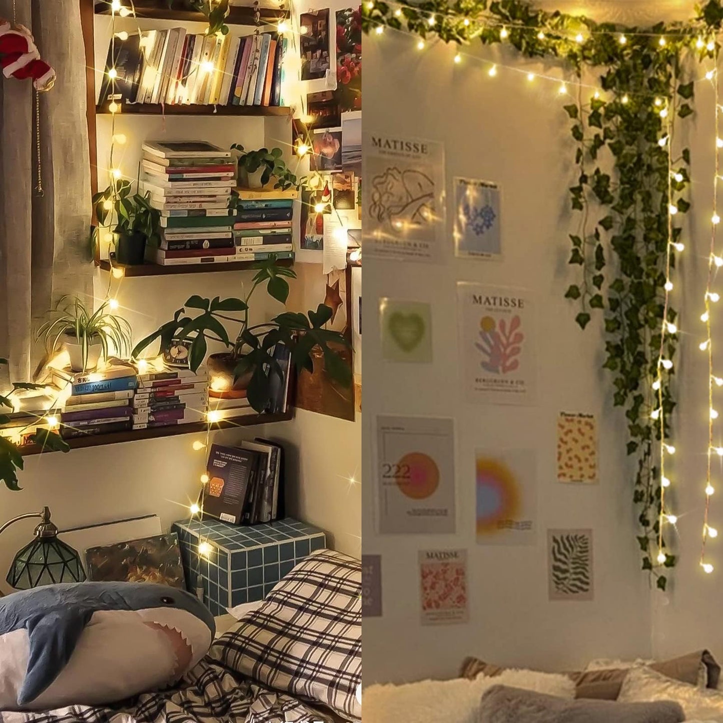 suddus Globe String Lights Bedroom, 50 Led Fairy Lights Plug in, Indoor String Lights for Classroom, Christmas, Backyard, Patio, Garden, Party, Bedroom, Living Room,Wall, Warm White