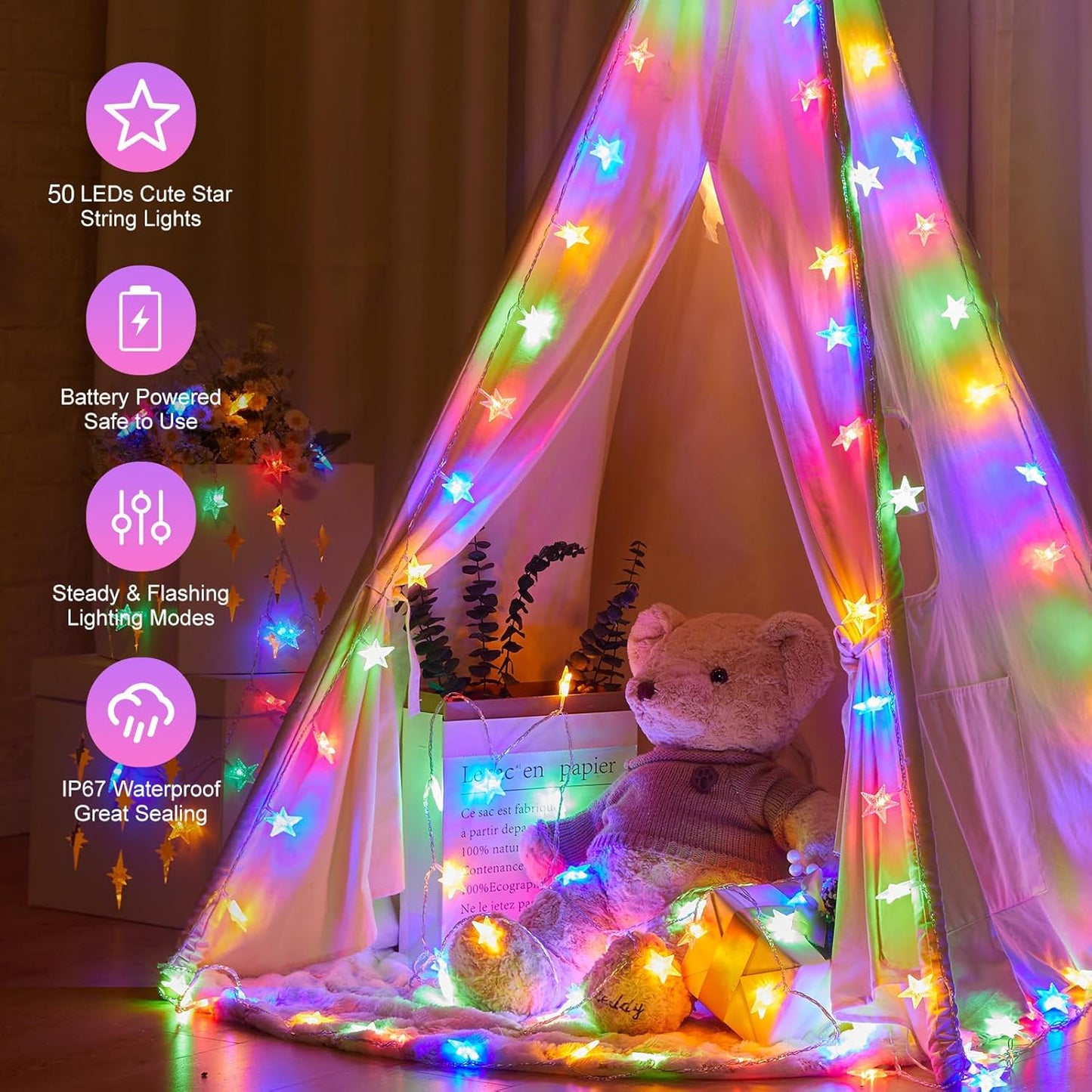 200 LED Fairy Lights with Remote & Timer - 16.4Ft Silver Wire Twinkle Lights for Indoor Christmas, Wedding & Party Decor