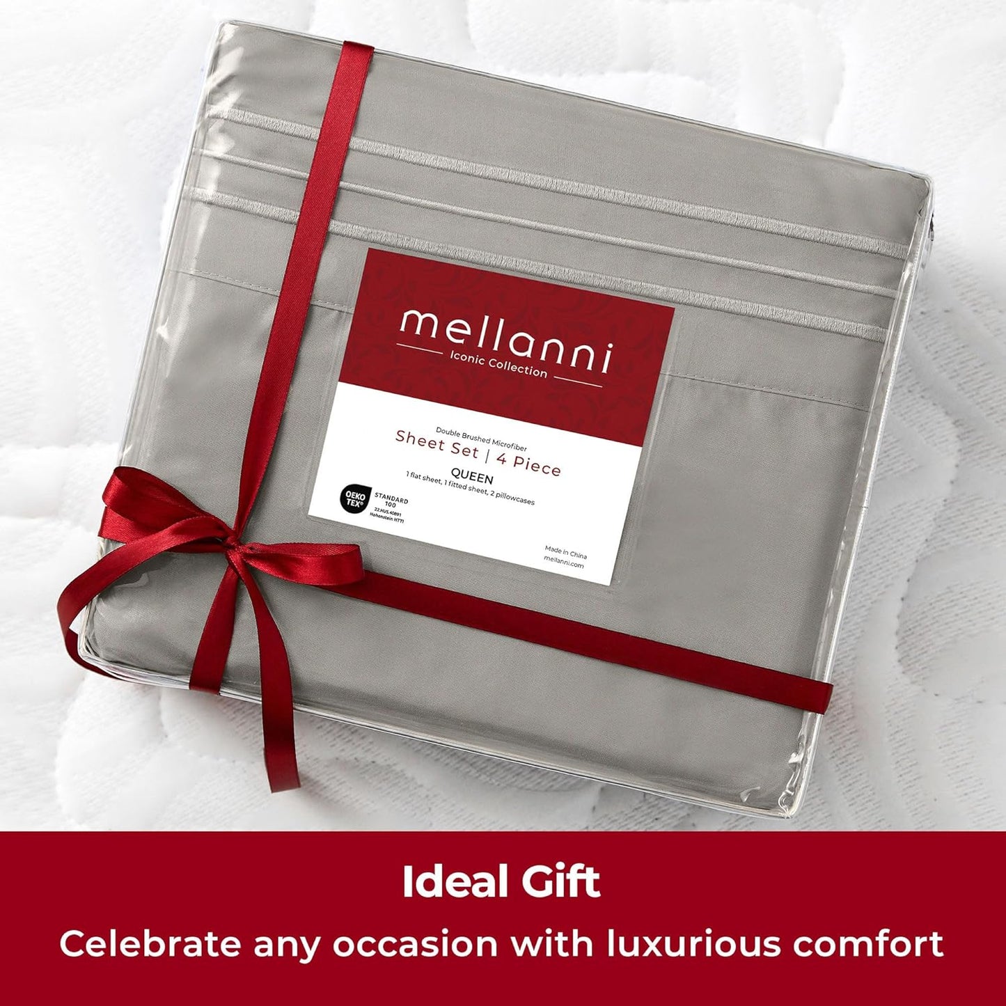 Mellanni Twin XL Sheets Set - 3 PC Hotel Luxury Bedding | Extra Soft, Cooling, Wrinkle-Resistant (Taupe)