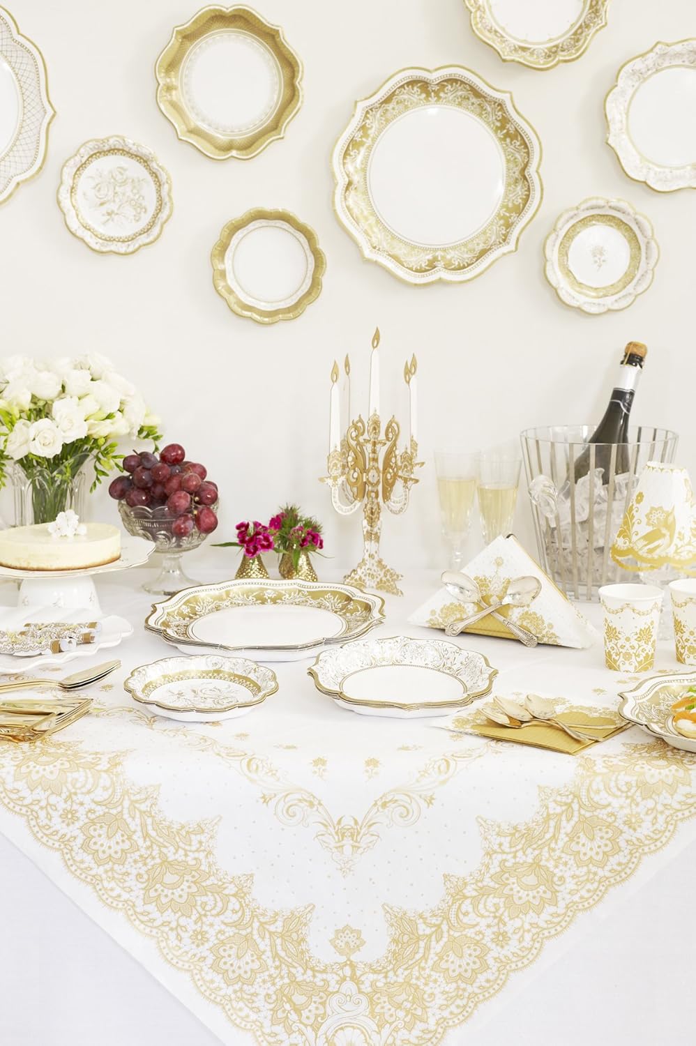 Gold Party Decorations Set - Elegant Gold Paper Plates for Weddings, Showers & Birthdays