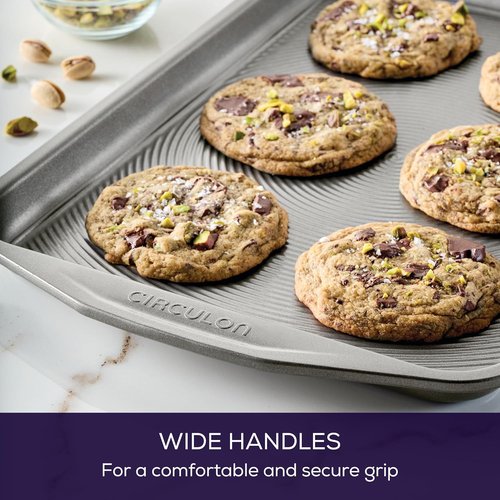 Circulon Nonstick Bakeware Set - 2-Piece Cookie Sheets for Effortless Baking | Gray Finish