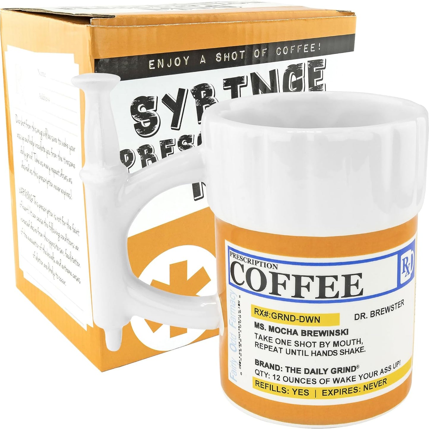 Syringe Prescription Shot Glasses - Funny 2 Pack Novelty Drinking Gag Gift Set