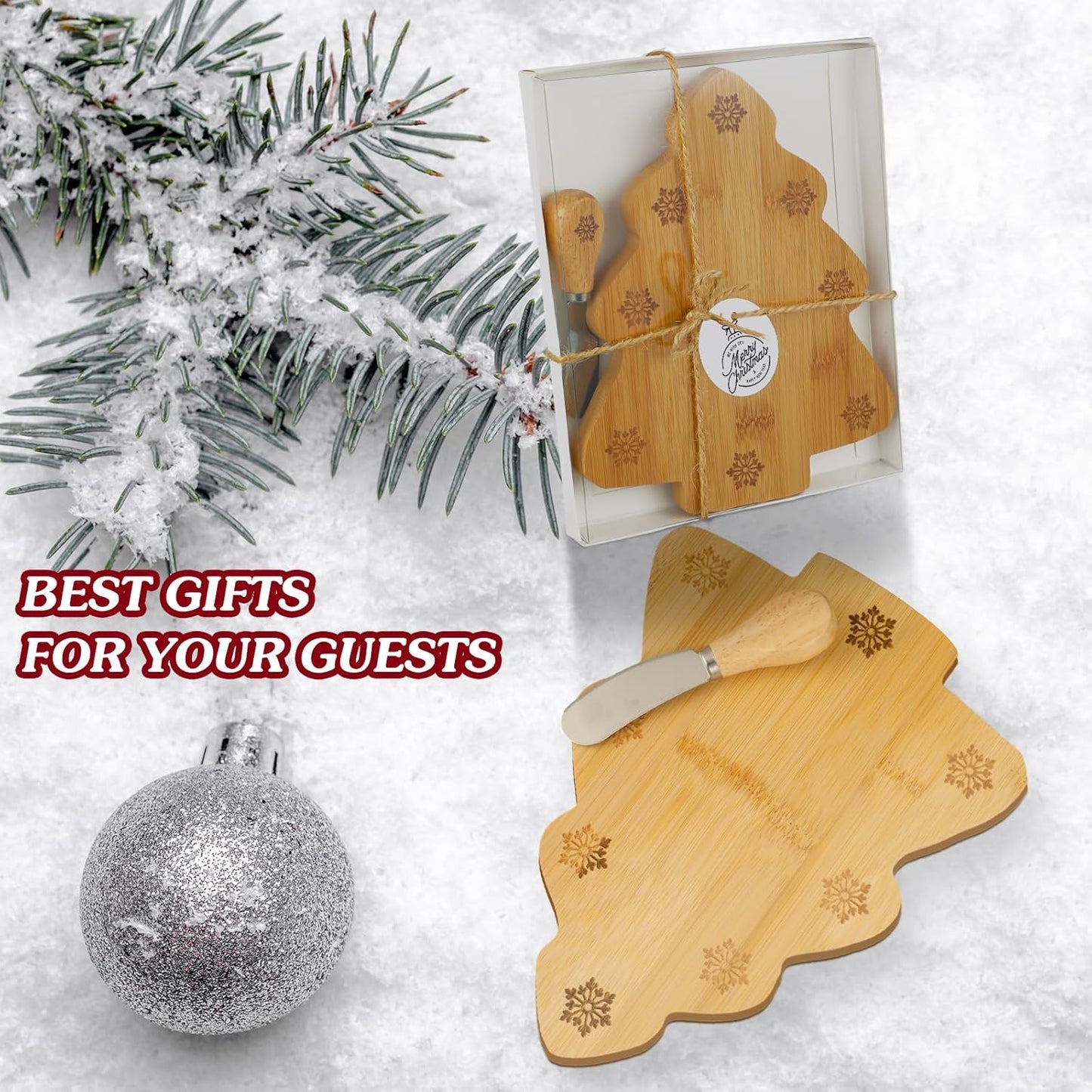 Kigley 6 Pcs Christmas Tree Cutting Board,Christmas Tree Charcuterie Board for kitchen,Christmas Tree Shaped Wood Cutting Board,Christmas Wooden Serving Tray,Christmas Decoration Charcuterie Boards