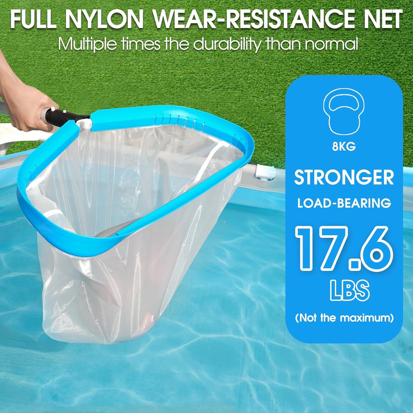 TidyMister 20'' Ultra Fine Mesh Pool Skimmer Net - Perfect for Sand, Silt & Debris Cleanup