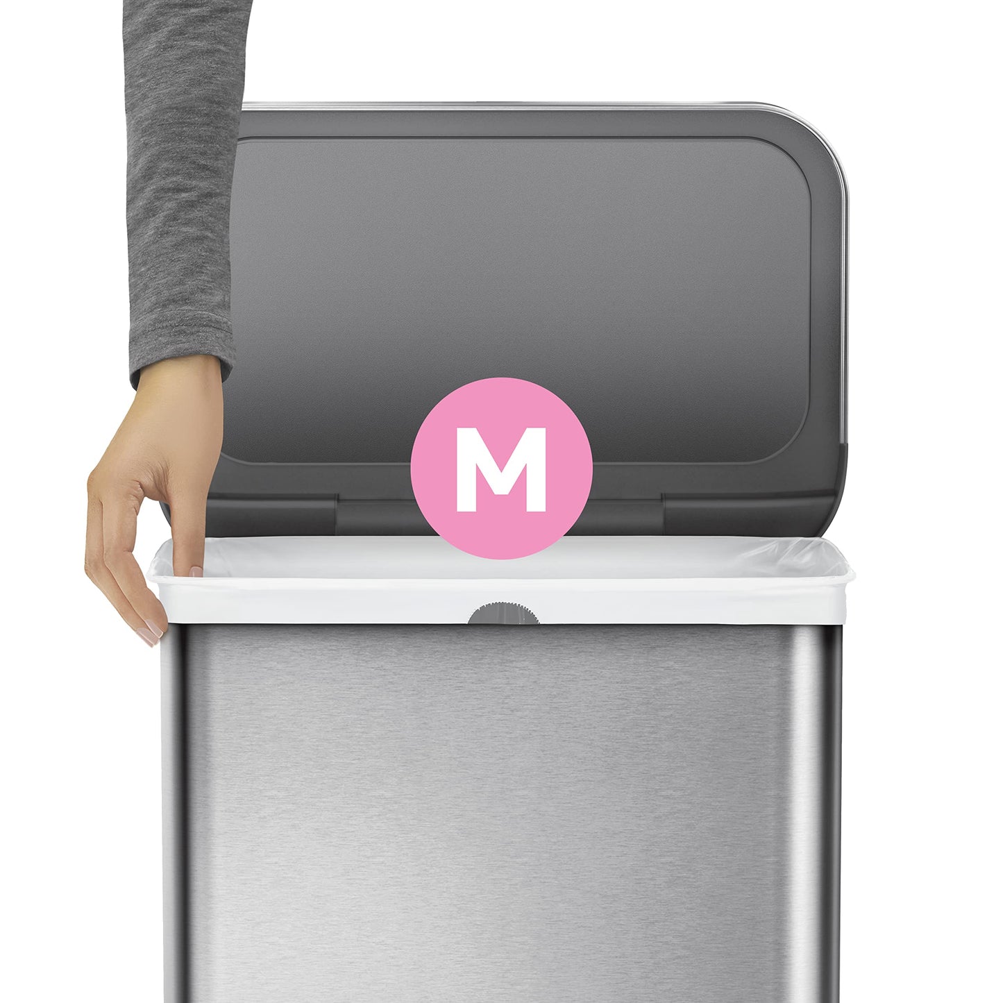simplehuman Code M 240 Count, Genuine Custom Fit Liners, Drawstring Trash Bags in Dispenser Packs, 45 Liter/12 Gallon