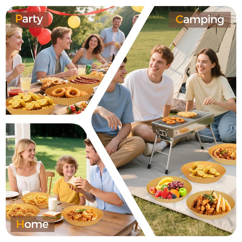 Air Fryer Liners for Ninja, 205 PCS Heavy-Duty Disposable Air Fryer Liners, 8" Round Airfryer Paper Liners for 5-8 QT Basket, Oil-Proof & Non-Stick Parchment Paper for Baking, Microwave, Oven, Pans