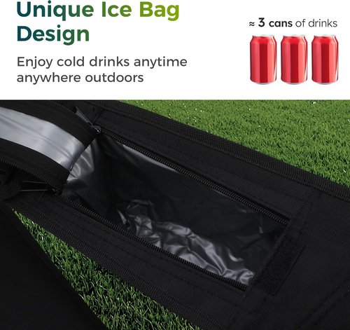 ALPHA CAMP Folding Camping Chairs - Portable Lawn Chairs with Cup Holders & Cooler Pouch | Supports 225 LBS, 2 Pack