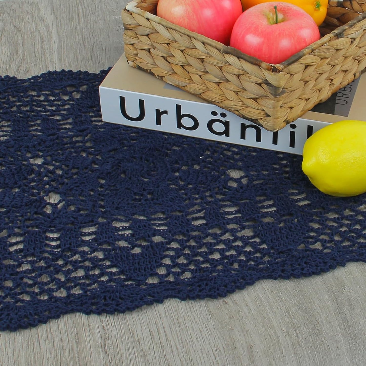 Handmade Crochet Lace Table Runner 15x51 Inch - Elegant White Décor