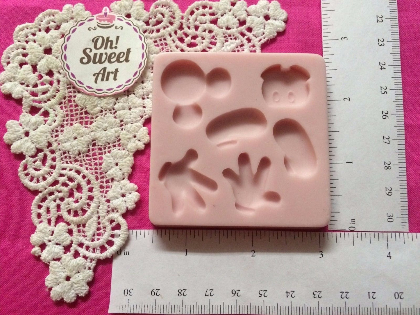 Complete Mickey Mouse - (Measurements Second Picture/No Returns) - Silicone mold Cupcake Toppers Mold By Oh! Sweet Art