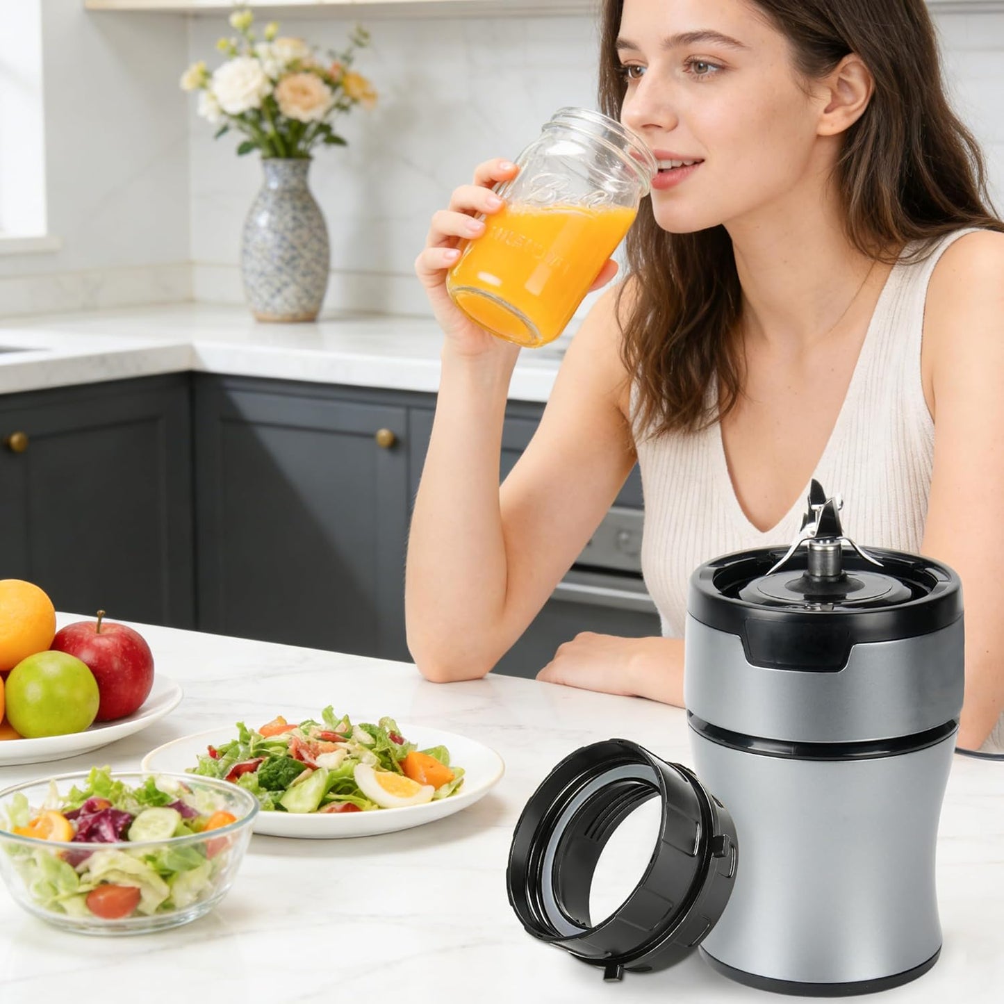 LUVCOSY Adapter for Ninja BN301 Blender | Blend Directly in Glass Jar - Dishwasher Safe Accessory