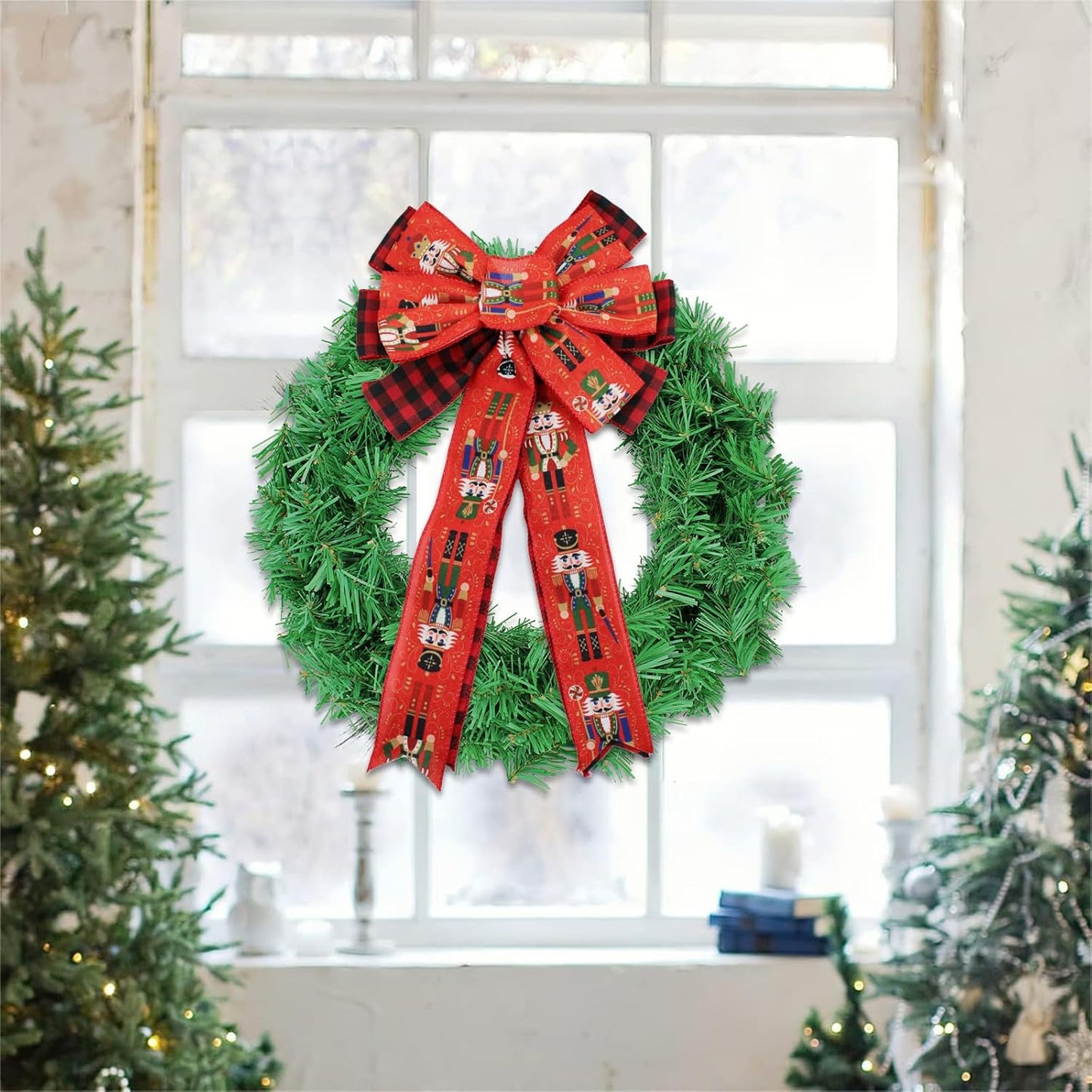 Artificial Christmas Wreath, Green Christmas Wreath,20 Inch Canadian Pine Artificial Christmas Wreath Gifts for Christmas Party Decor, Front Door Wreath, Unlit, Pack of 3 (3, Green 20inch)