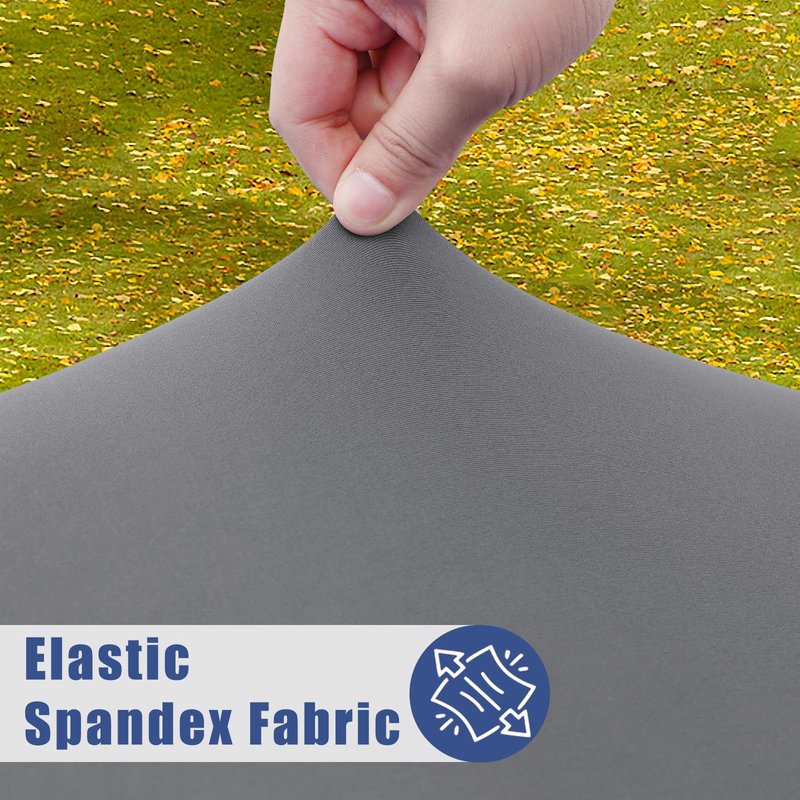 Moosfor Round Spandex Tablecloth 2 Pack, Elastic Fitted Waterproof Tablecloths for 36"-44" Tables, Stretch Washable Picnic Table Cover for Camping, Dining, Indoor and Outdoor, Grey