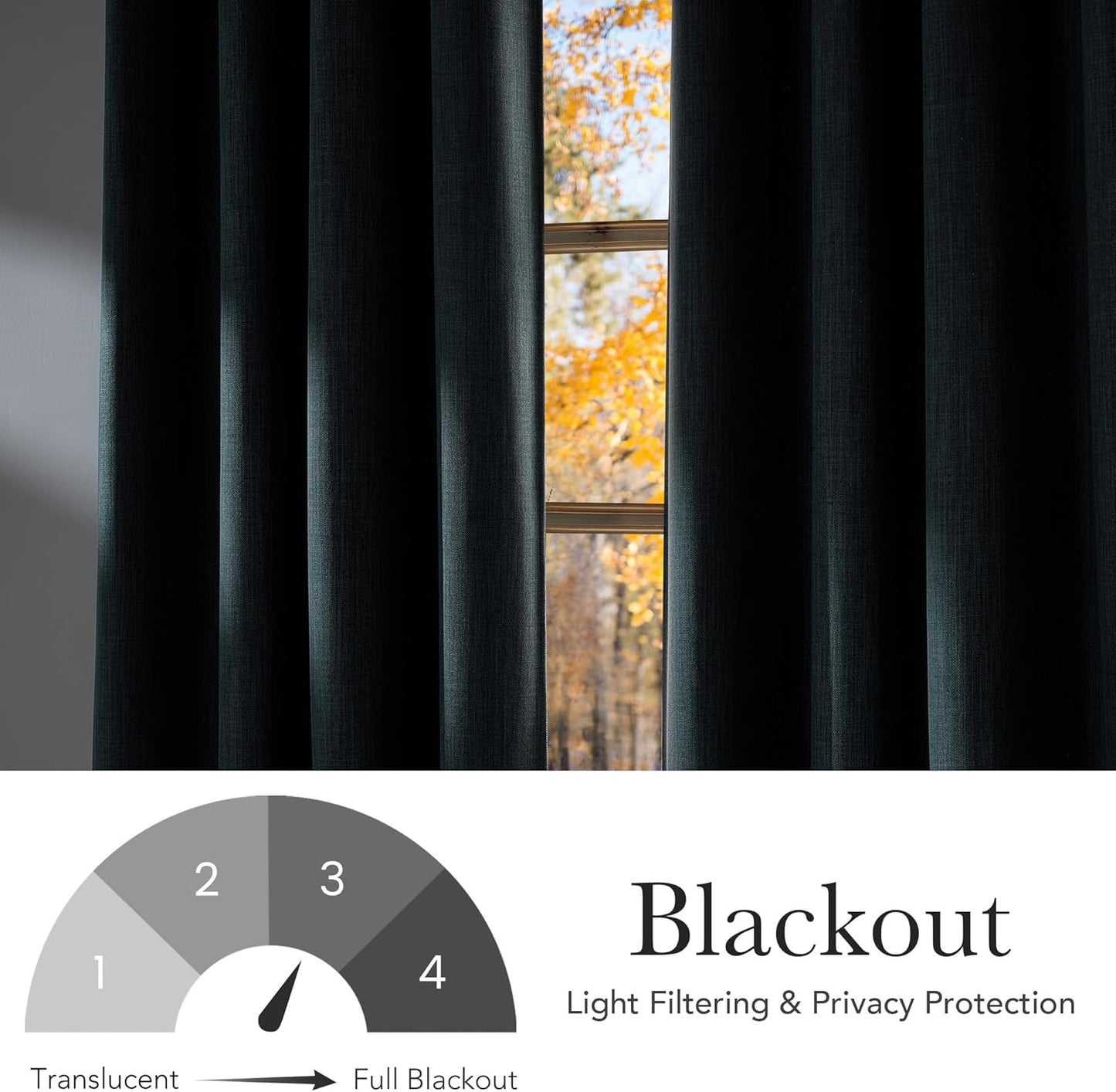 NICETOWN Greyish Blue Blackout Curtains - 63-Inch Privacy Panels for Modern Farmhouse Style | 2 Grommet Top Panels