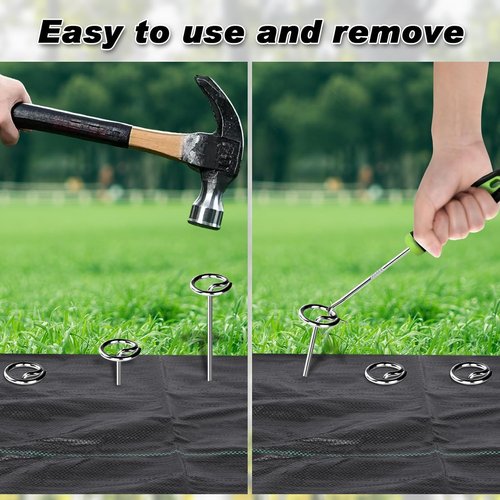 Feed Garden 120 Pack Landscape Staples - 8 Gauge 6 Inch Galvanized Garden Stakes for Lawn & Tent Use