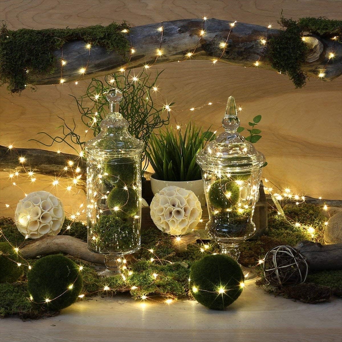200 LED Fairy String Lights - 66 ft Warm White Waterproof Copper Wire for Indoor & Outdoor Decor