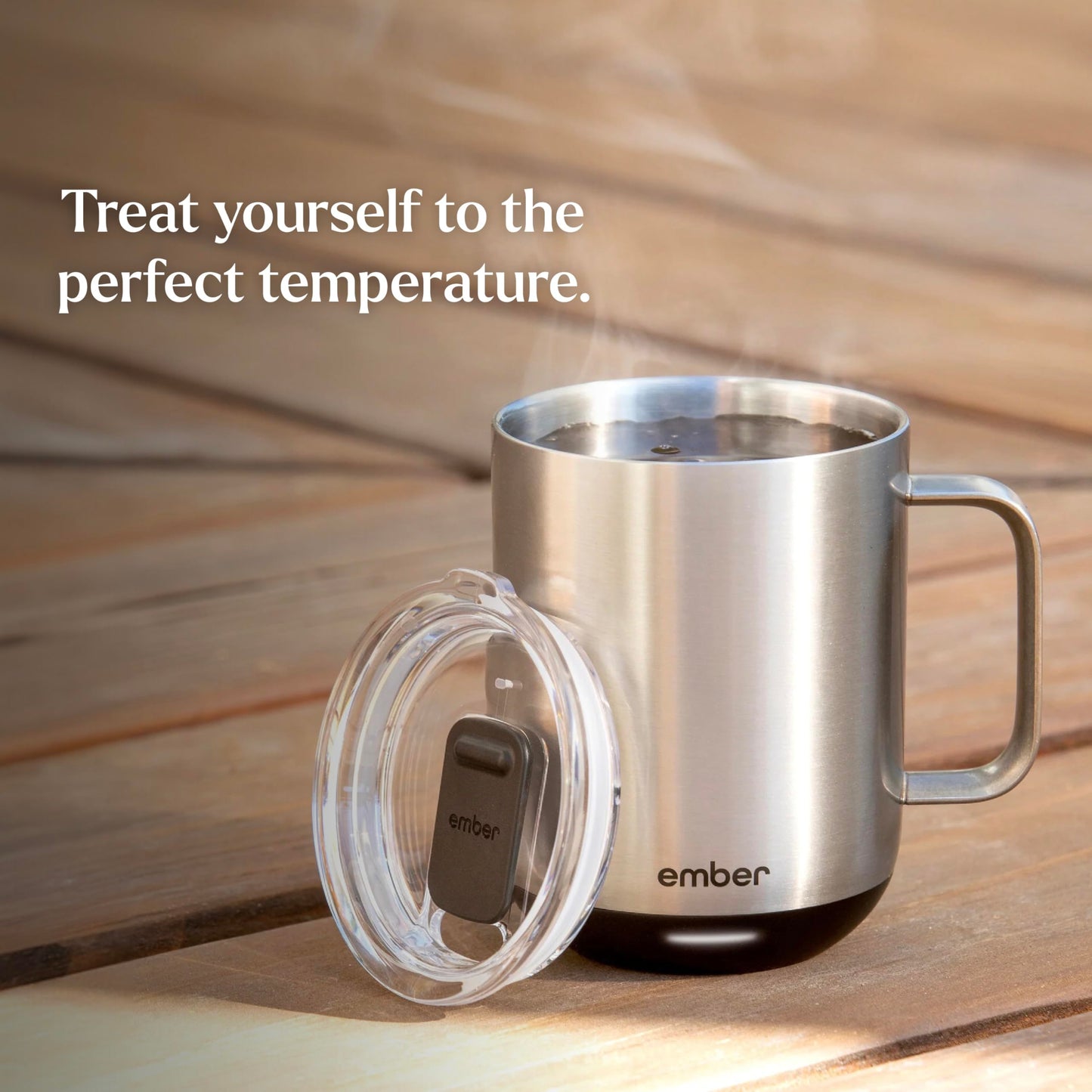 Ember Temperature Control Smart Mug 2, 10 Oz, App-Controlled Heated Coffee Mug with 80 Min Battery Life and Improved Design, Stainless Steel