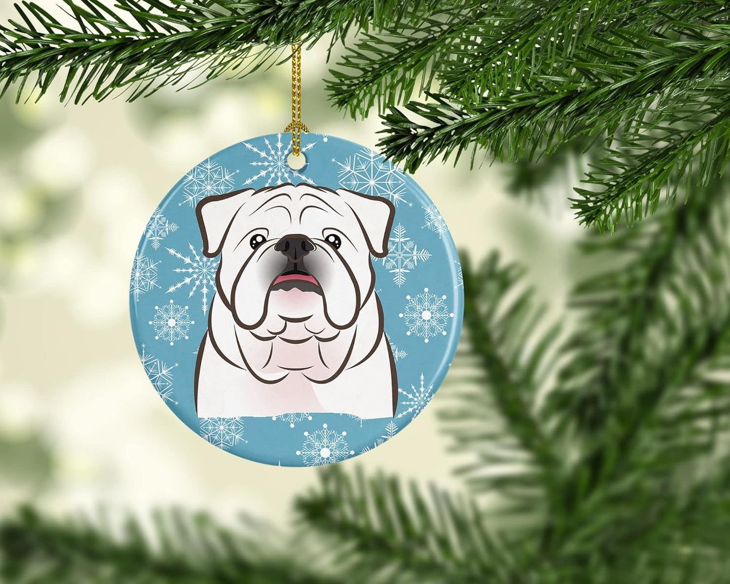 Jack Russell Terrier Snowflake Ceramic Ornament - 3" Christmas Tree Decoration