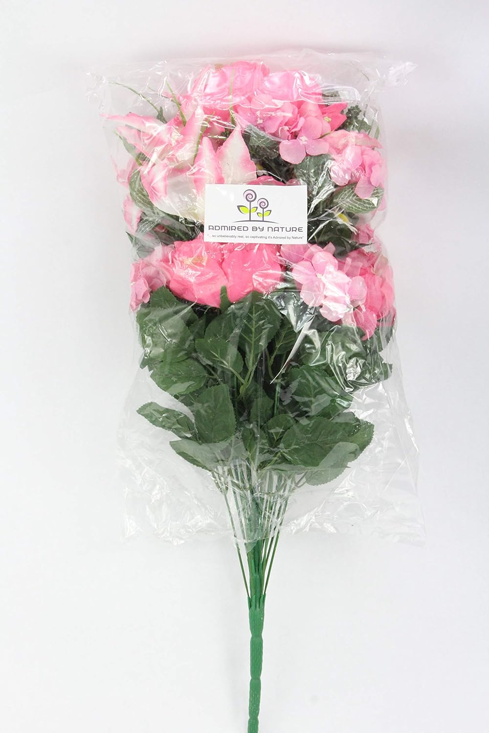 24-Stem Artificial Flower Arrangement - Mixed Roses & Carnations for Indoor/Outdoor Wedding & Home Decor - Spring Faux Flowers in Blue