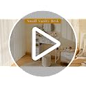 3IngSeagulls Small White Vanity Desk with 4 Fabric Drawers, Reversible Open Shelf, No Mirror