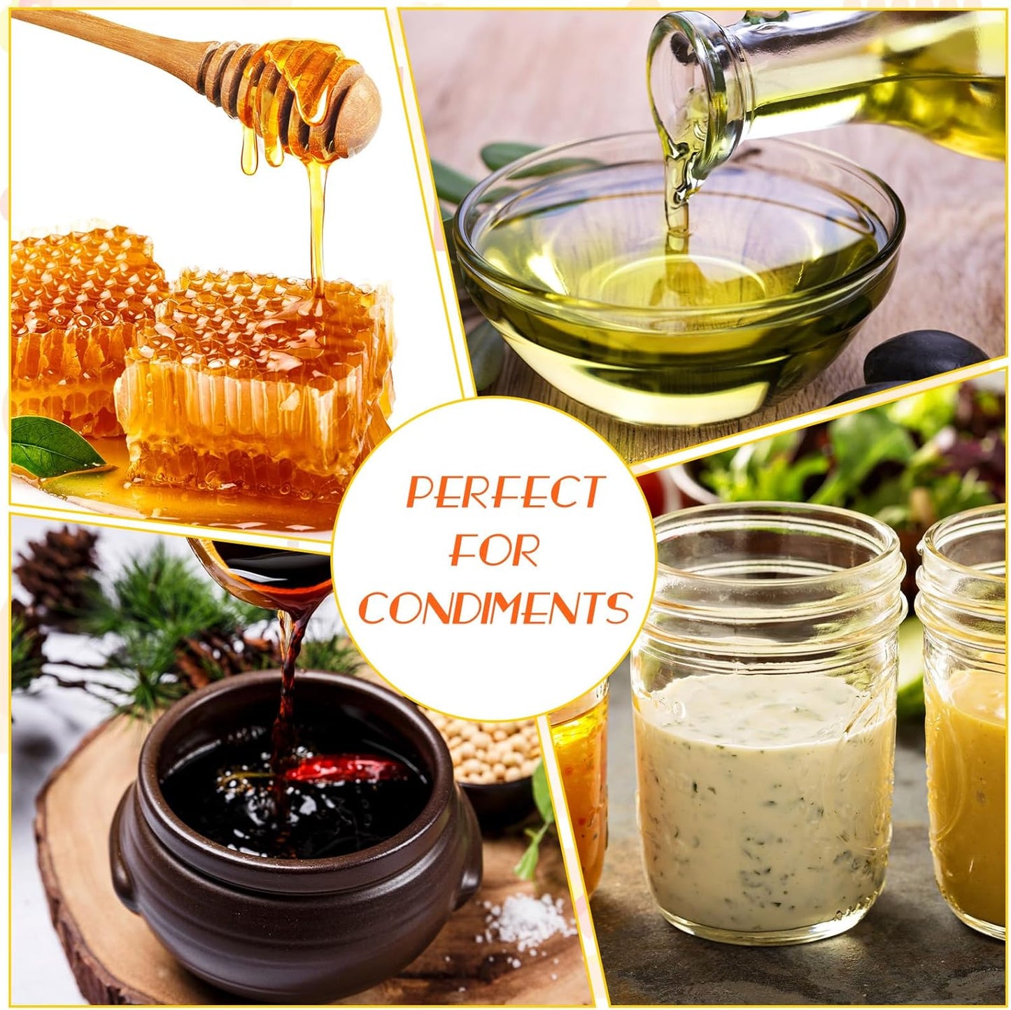 Mumufy 24 Pcs Condiment Squeeze Bottles 32 oz Plastic Squeeze Squirt Containers for Sauce Ketchup, Oil, Liquid with Extra 1 Funnel 24 Labels and 1 Pen