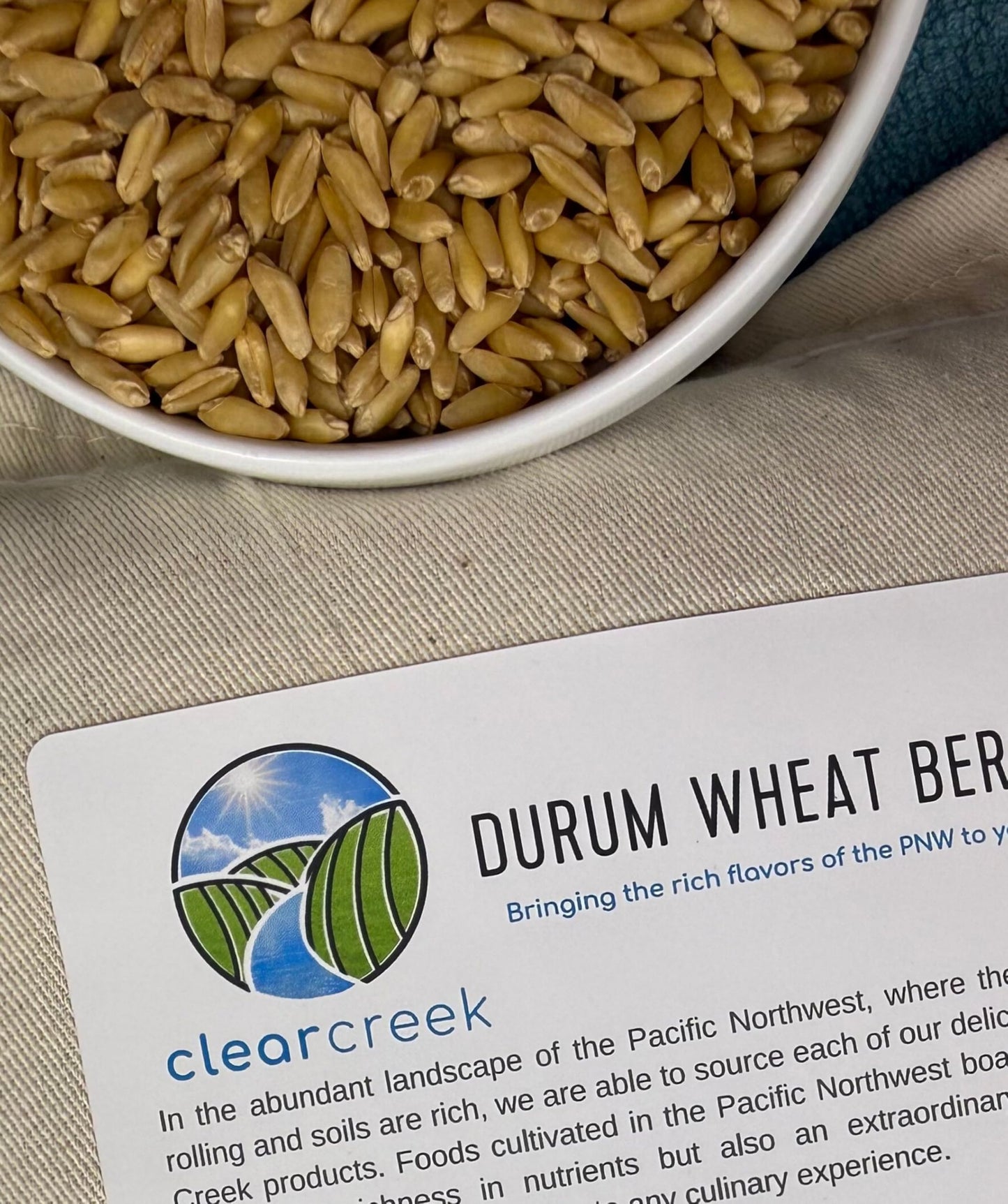 Clear Creek Certified Glyphosate Residue Free Durum Wheat Berries | 4 LBS | Whole Grains | Used to mill to Semolina Pasta Flour | North American Grown