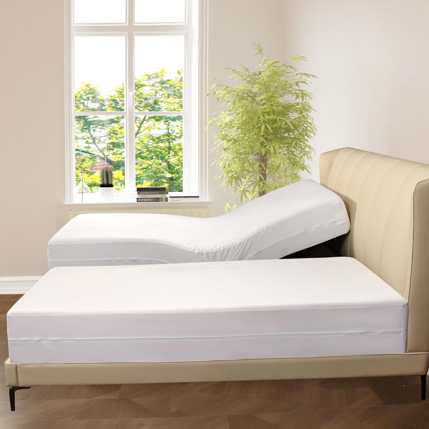 Split King Size Waterproof Mattress Pad - Fitted Mattress Protector with Quilted Pillow Top Mattress Topper - Quality Hypoallergenic Mattress Cover (39x80 x 2pcs) for Split Mattresses